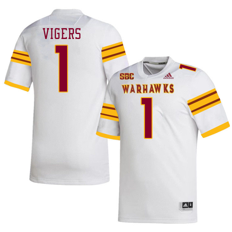 #1 Car'lin Vigers Louisiana-Monroe Warhawks College Football Jerseys Stitched-White